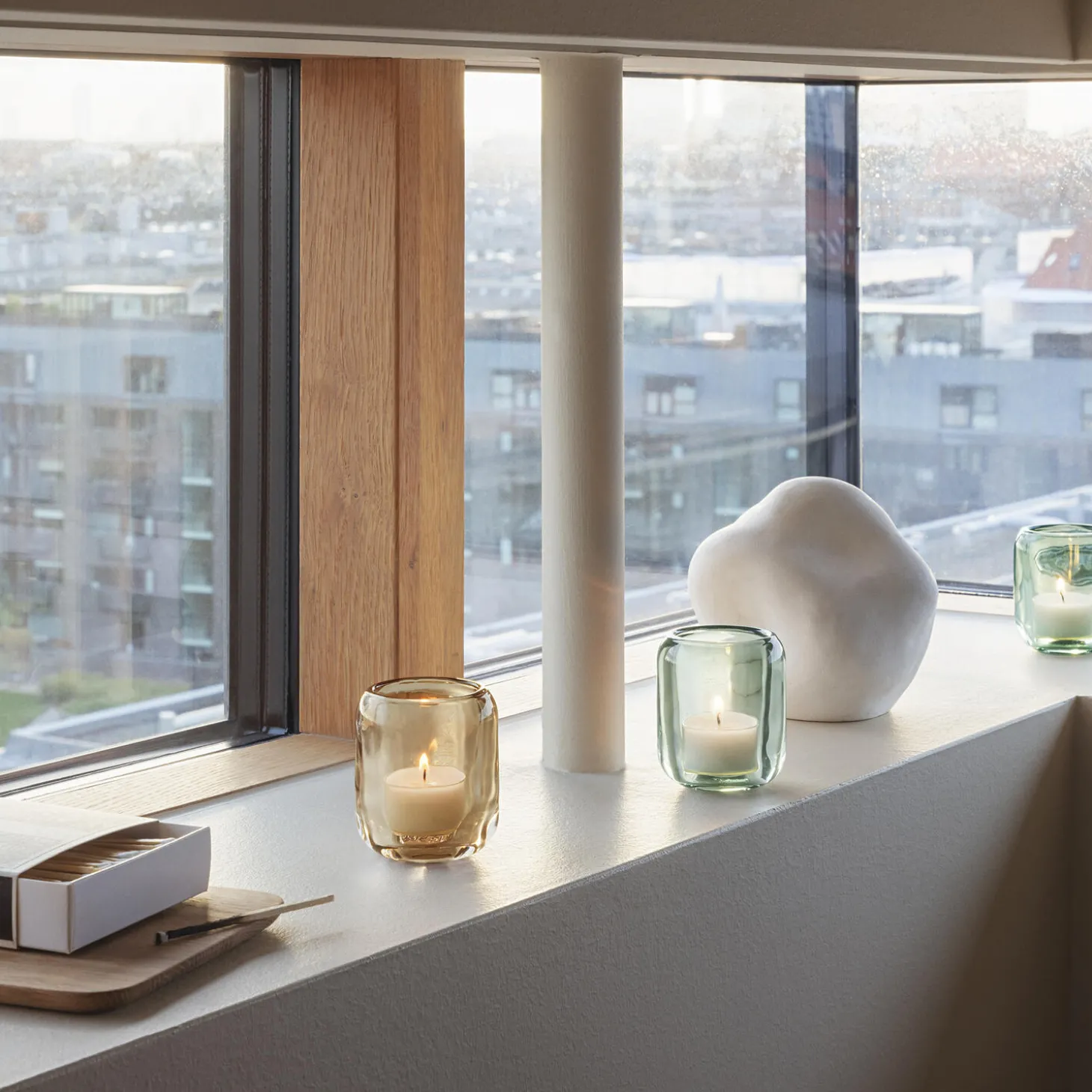 Acorn fyrfadsstager 2 stk., hazel brown