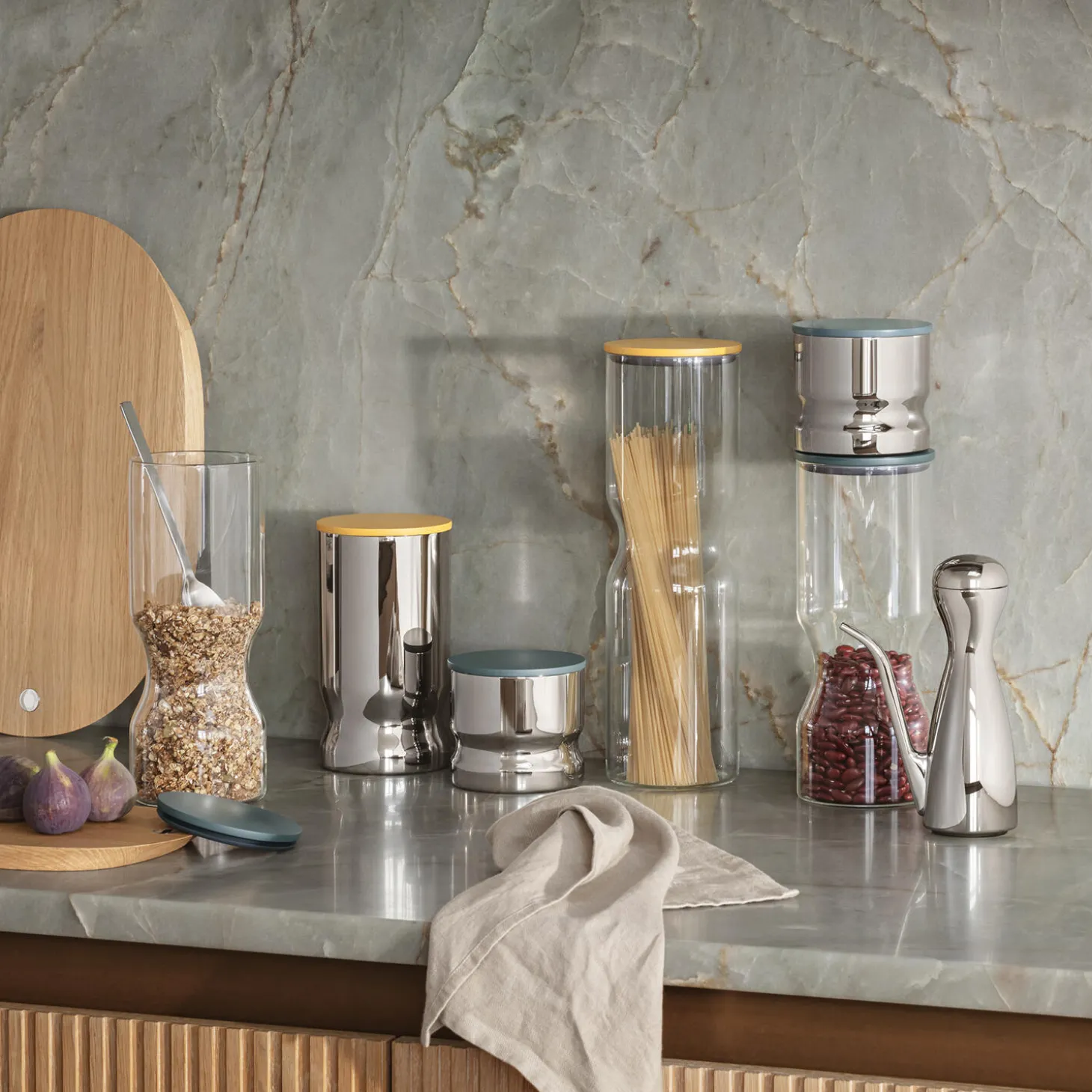 ALFREDO opbevaringsdåse mini 0,5 L, rustfrit stål/grøn