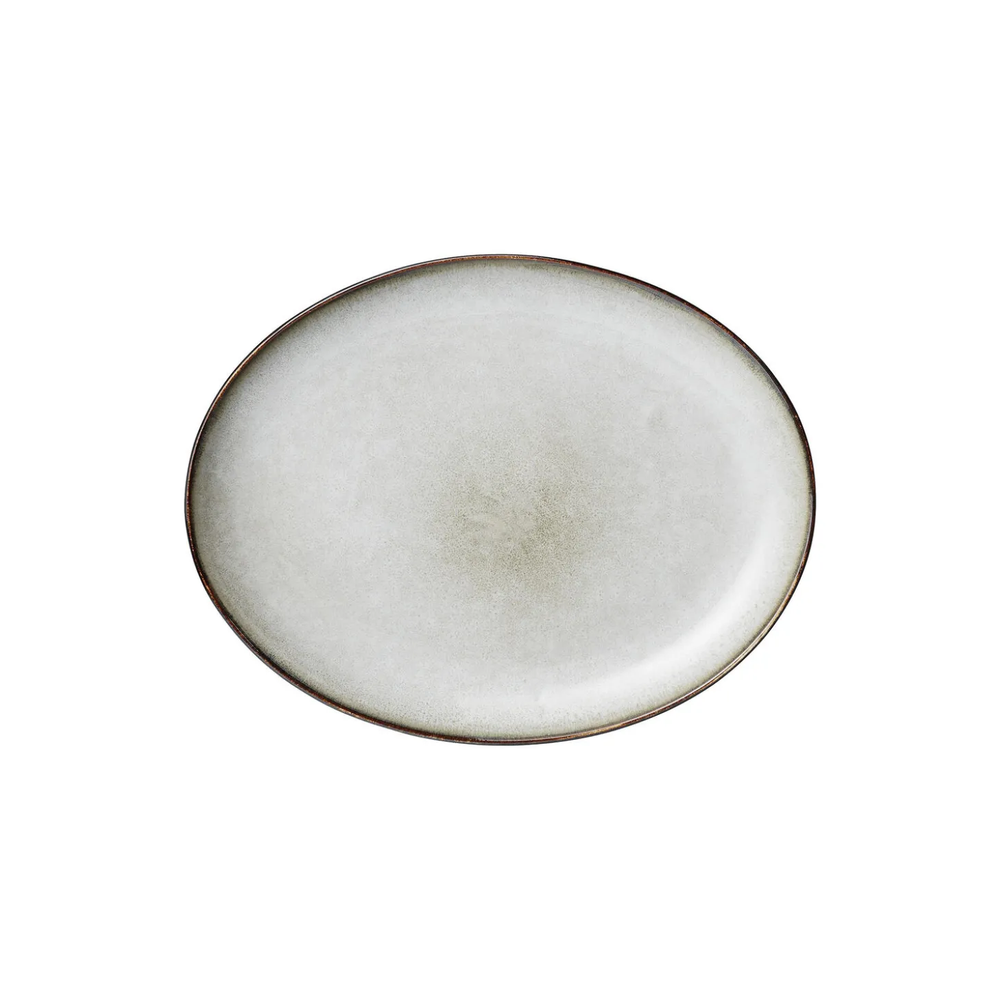 Amera middagstallerken oval, grå