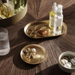 Basho Tray Round, brass