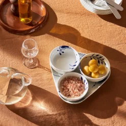 Blå Mega Riflet serveringssæt 4 dele