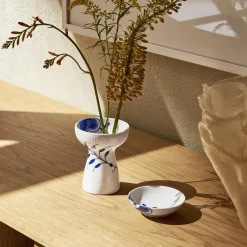 Blå Mega Riflet vase 11 cm