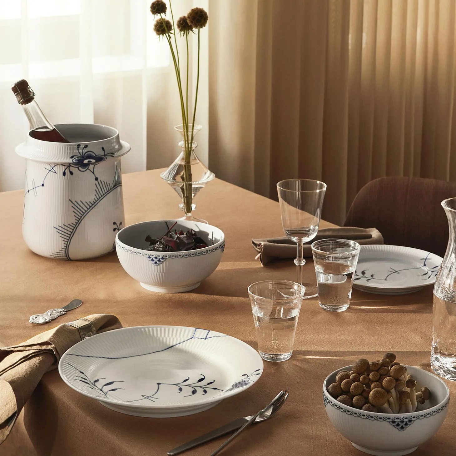 Blå Mega Riflet vinkøler 21,5 cm