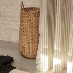 Chambray Shower Curtain, sand/off-white