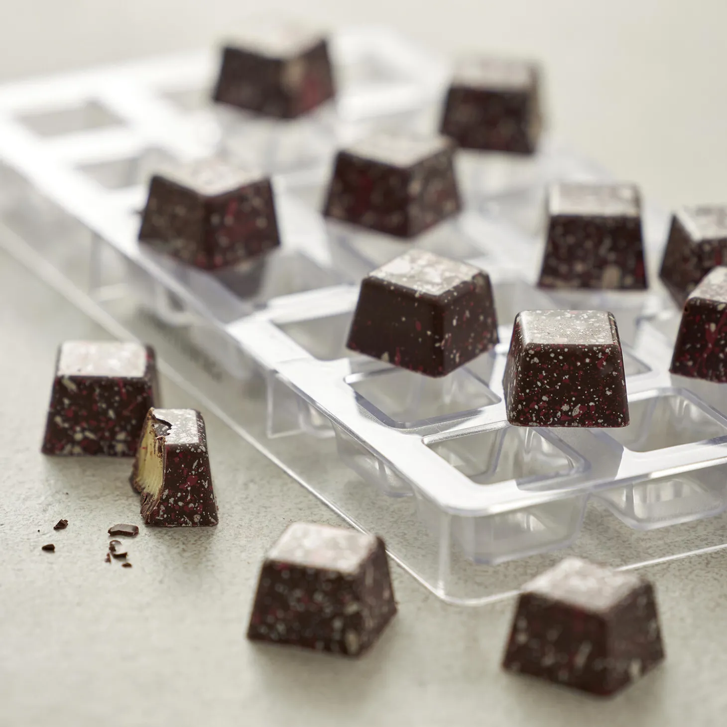 Chokoladeform firkant til 21 stk.