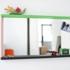 Colour Frame Mirror Small, green/pink