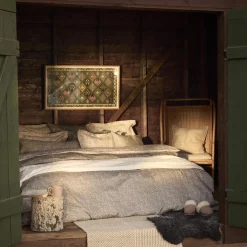 Cotton Sateen Pillowcase, stone/white/beige