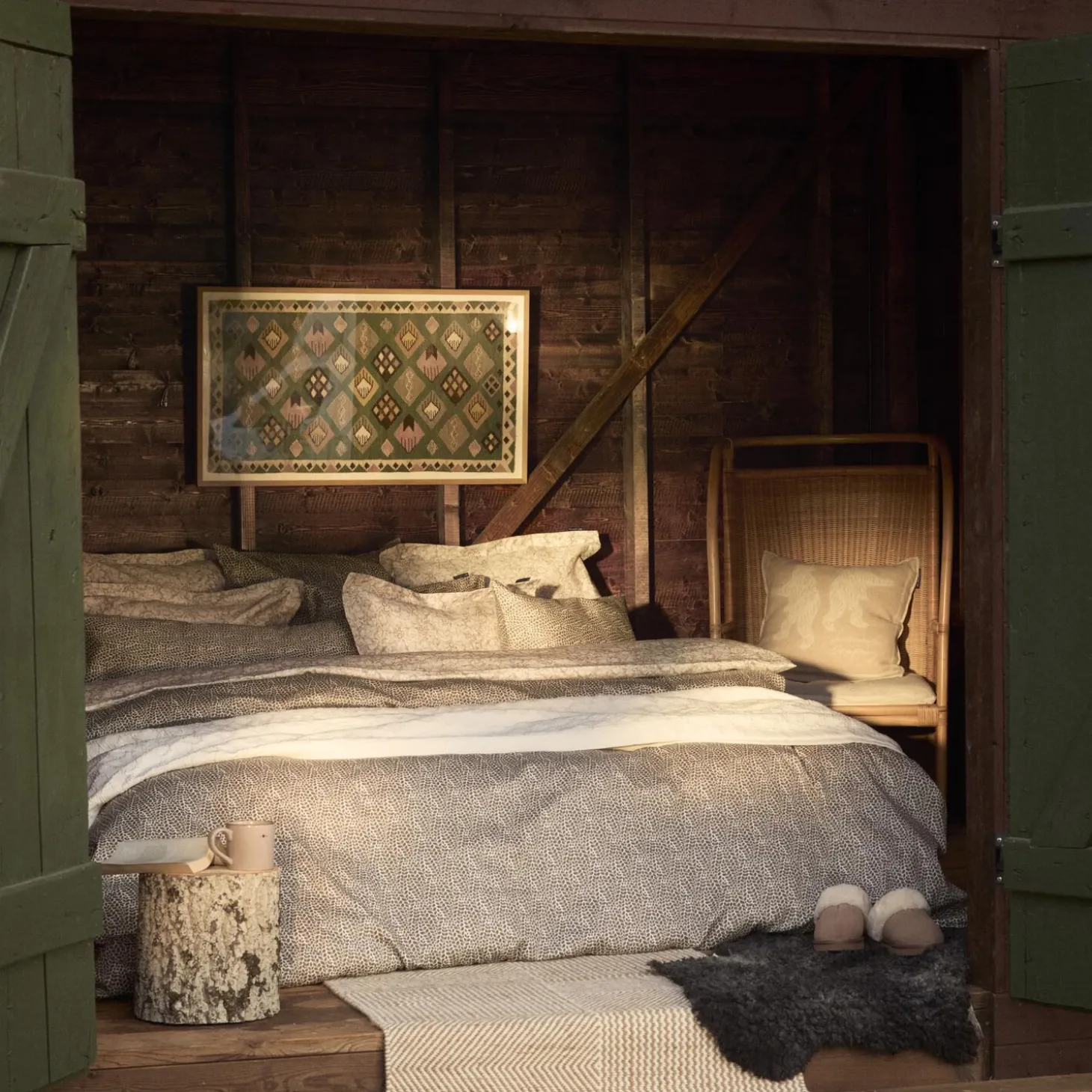 Cotton Sateen Pillowcase, stone/white/beige