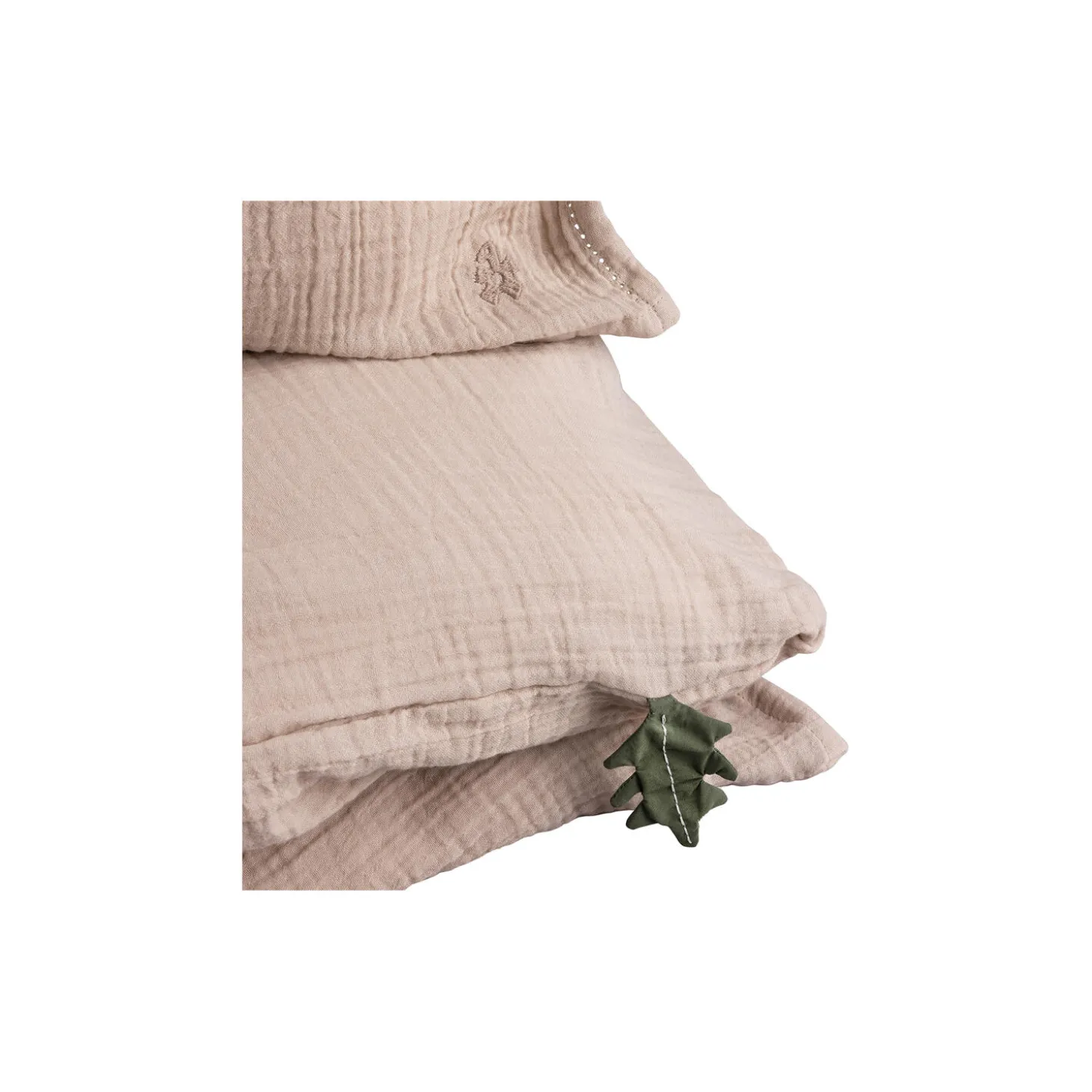 2-delt musselin juniorsengetøj, seabreeze beige