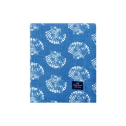 Dug i økologisk bomuld med print af skaller, blue/white