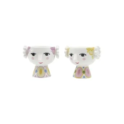 Eva fyrfadsstage 2 stk., gul/lavendel