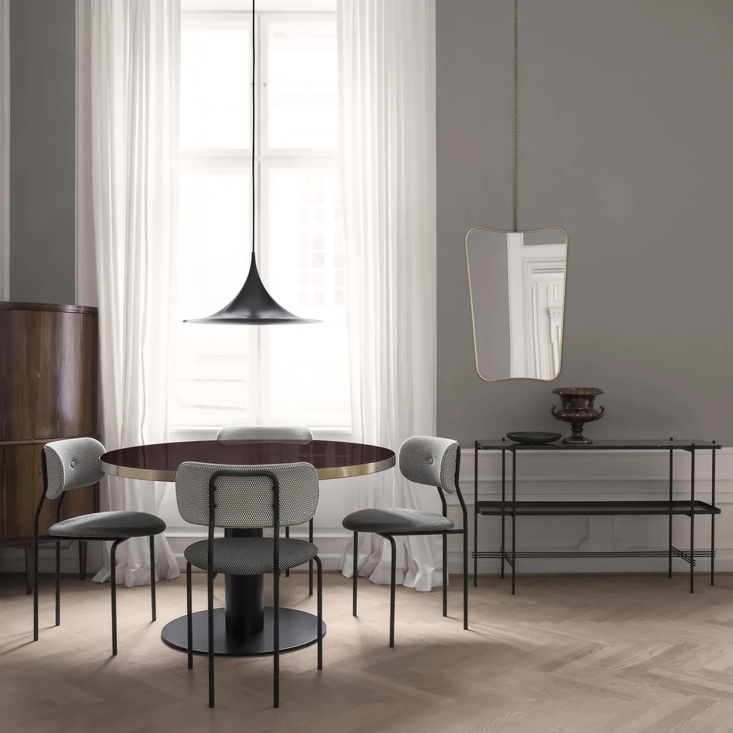 F.A. 33 Wall Mirror, polished brass