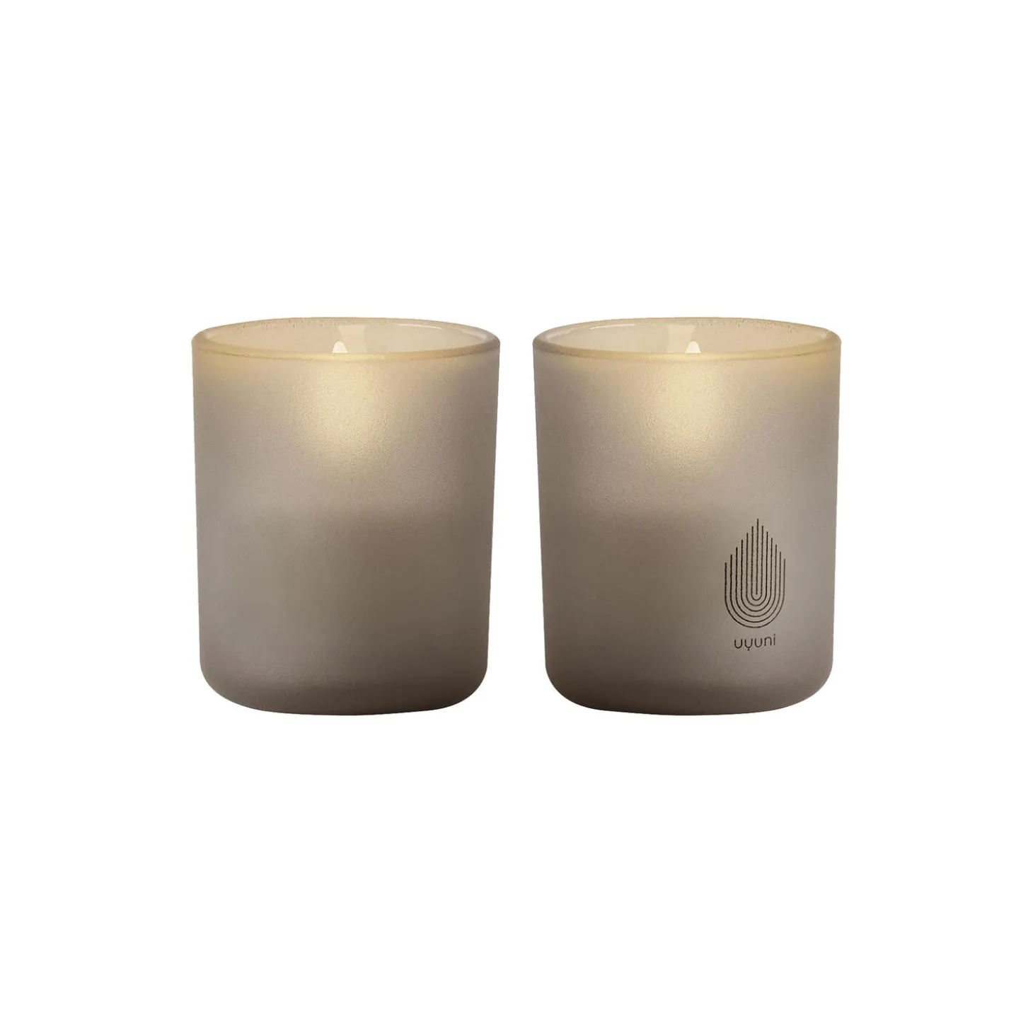 Glass Candle 2-pack, sandstone