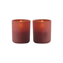 Glass Candle 2-pack, wine red