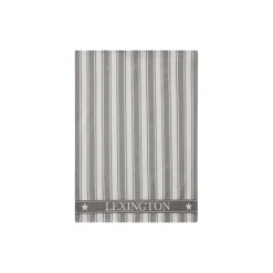 Icons Cotton Twill Waffle Striped Kitchen Towel, gray/white