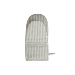 Icons Herringbone Striped Mitten, sage green/white