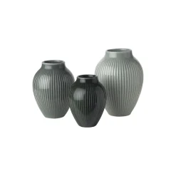 Knabstrup mini vase ripple 3 Stk., green