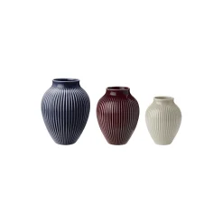 Knabstrup mini vase ripple 3 Stk., berry, sand, blue