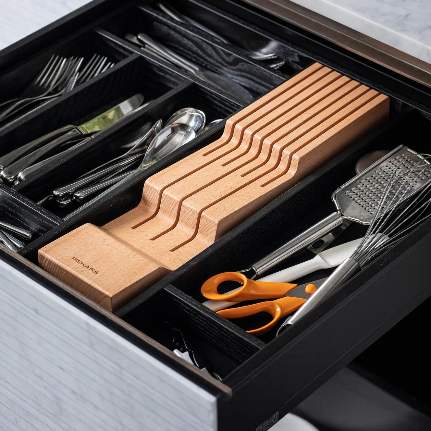 Knivblok skuffe, birch