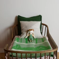 KROKODILLE Half Size Throw, green/natural