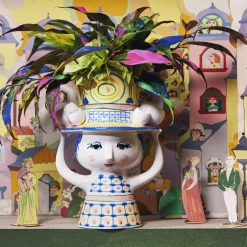 Lady with Hat vase, blå