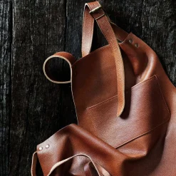 Læderforklæde, brun