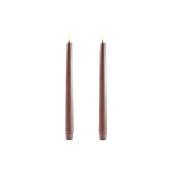 LED Classic Taper Candle 25 cm 2 pcs, brown