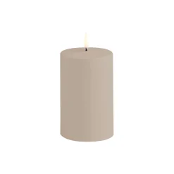 LED Outdoor Pillar Candle 8 cm, sandstone