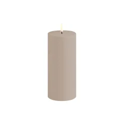 LED Outdoor Pillar Candle 13 cm, sandstone