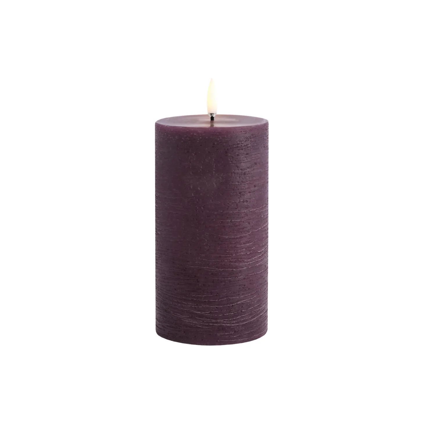 LED Pillar Candle 15 cm, plum