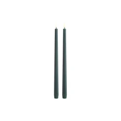 LED Slim Taper Candle 32 cm 2 pcs, pine green