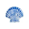 Lille serveringsfad i stentøj med skaller, white/blue