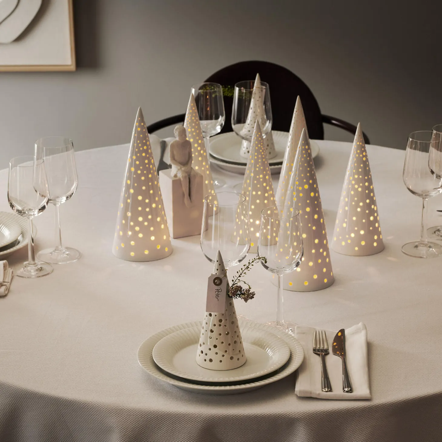 Nobili fyrfadsstage høj, snehvid