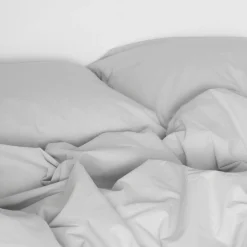 Percale sengesæt, lysegrå
