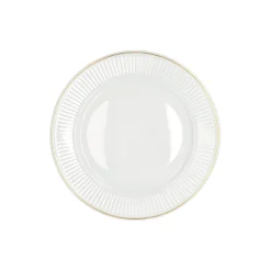 Plissé tallerken Ø 22 cm, hvid/guld