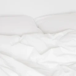 Satin sengesæt, hvid