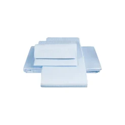 Satinvævet fin strib sengetøj, lyseblå