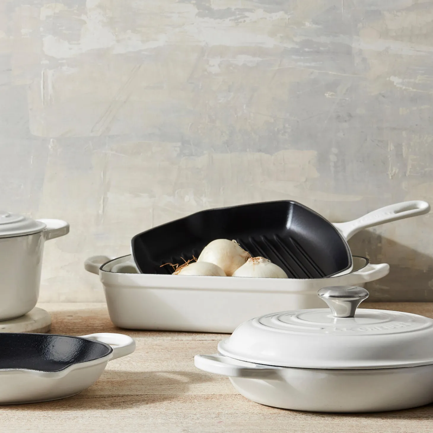 Signature Kvadratisk grillpande, white