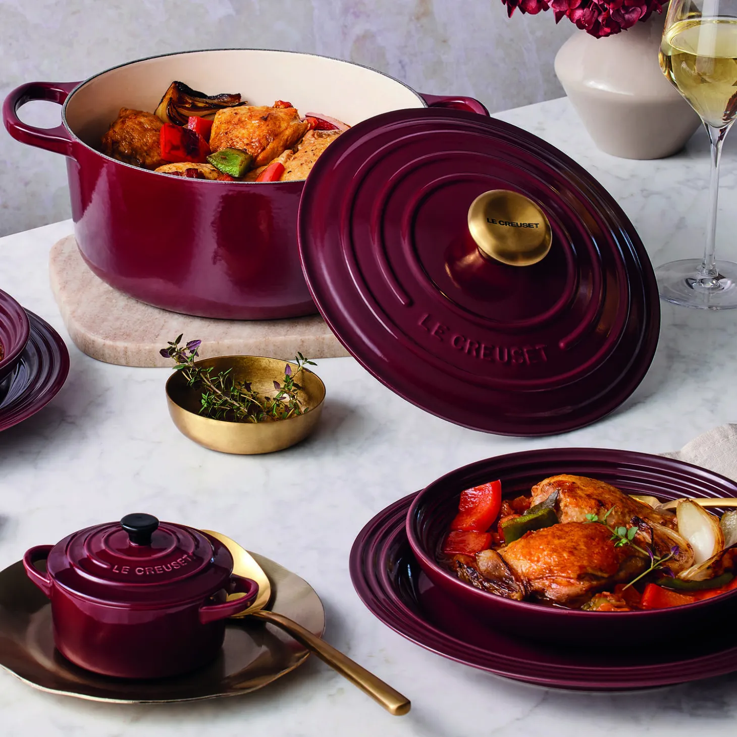 Signature rund gryde Ø 24 cm, garnet