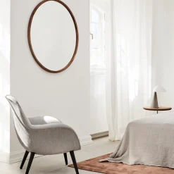 Silhouette spejl Ø 100 cm, oiled walnut