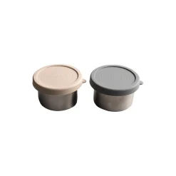Snack Container, dark grey/cream beige