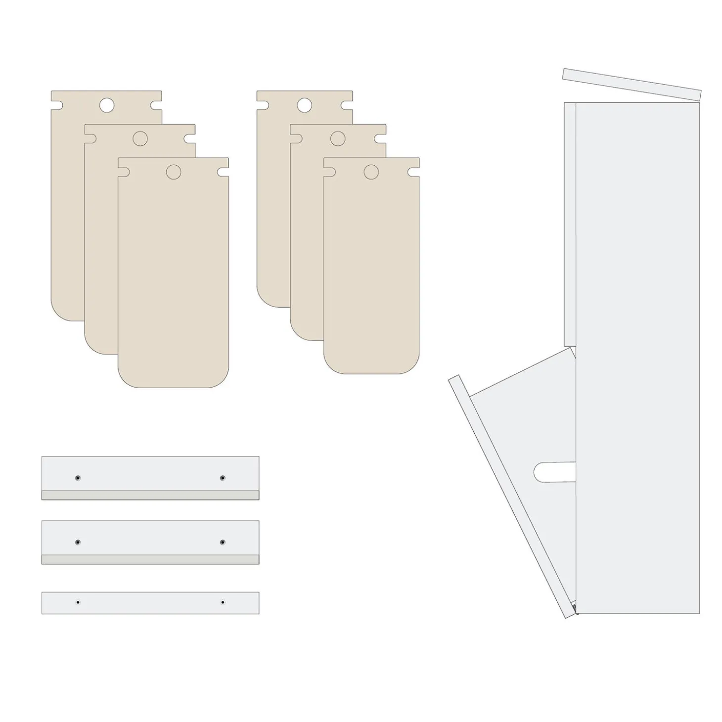 SORTED Standard Tall affaldssortering, snow white