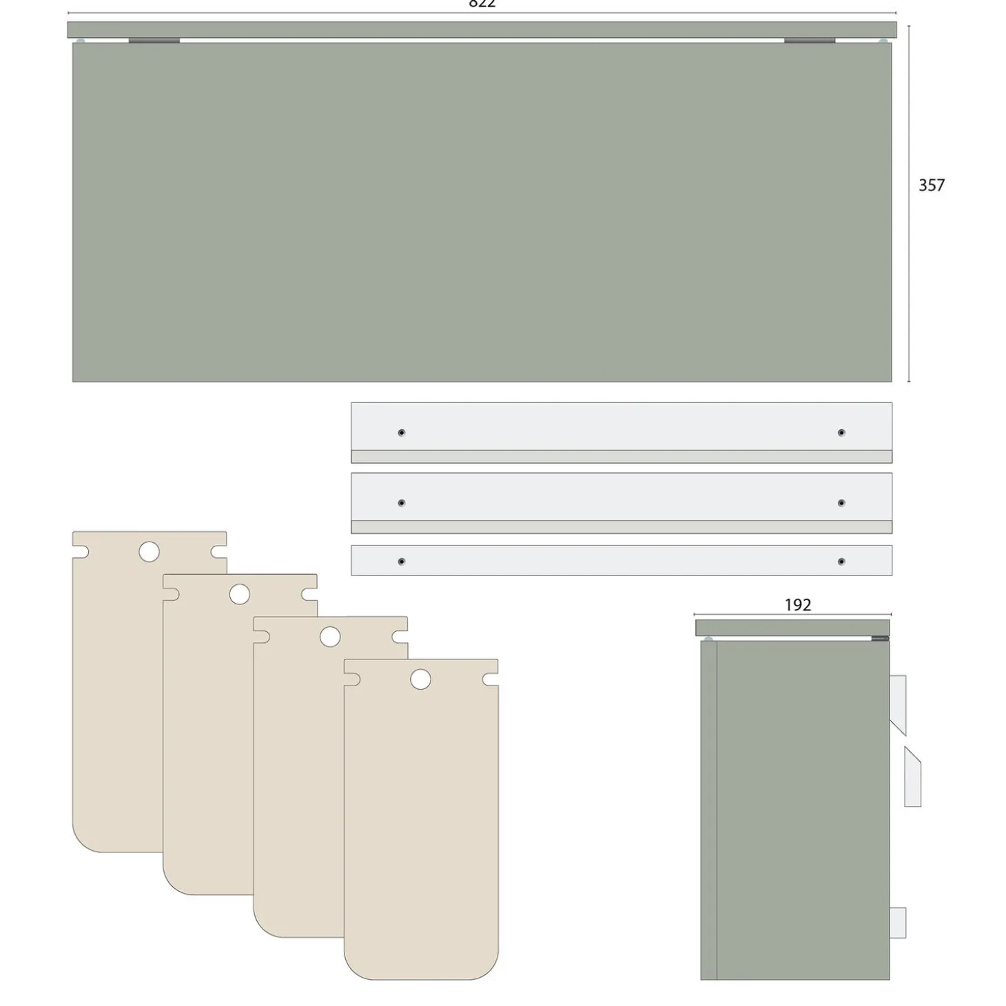 SORTED Standard Wide affaldssortering, reed green