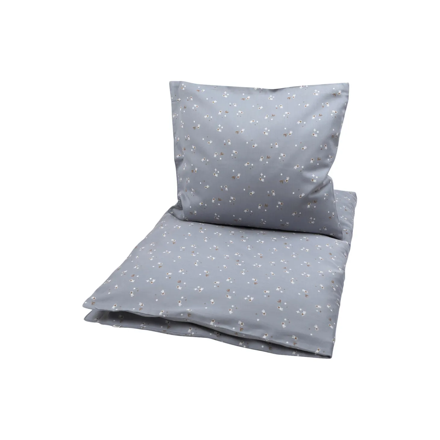 STARS junior sengetøj, jasmin blue/balsam cream/walnut