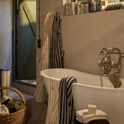 Striped Terry Towel, lt beige/off white