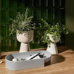 Urtepotte S høj, beige