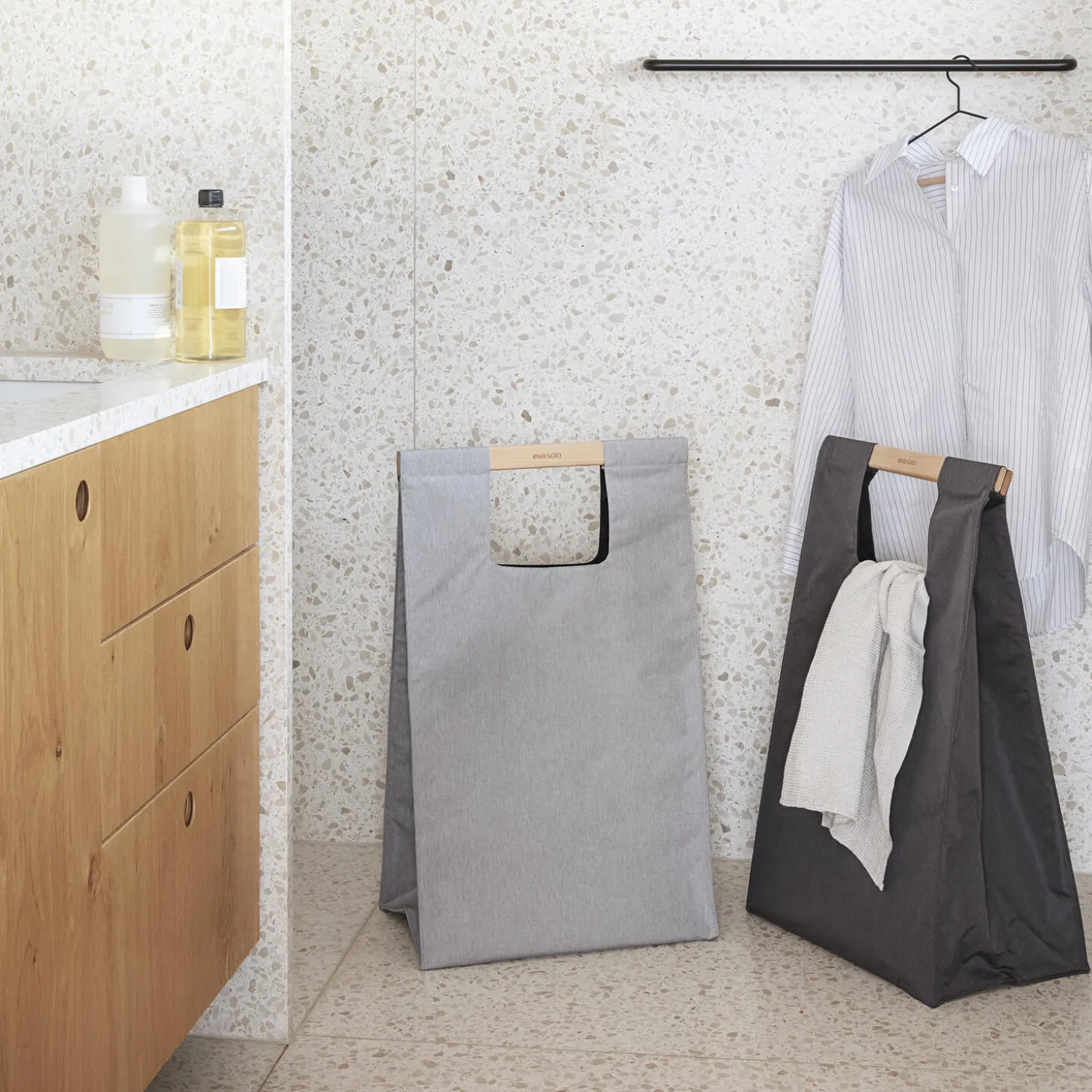 Vasketøjspose, dark grey