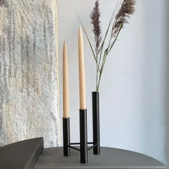 VISTA lysestage/vase, sort